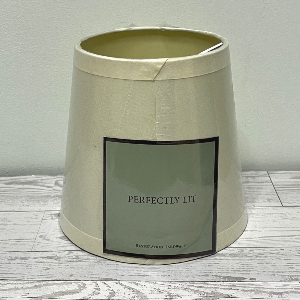 Restoration Hardware White Barrel Lamp Shade Clip On Size A NEW  Cream
